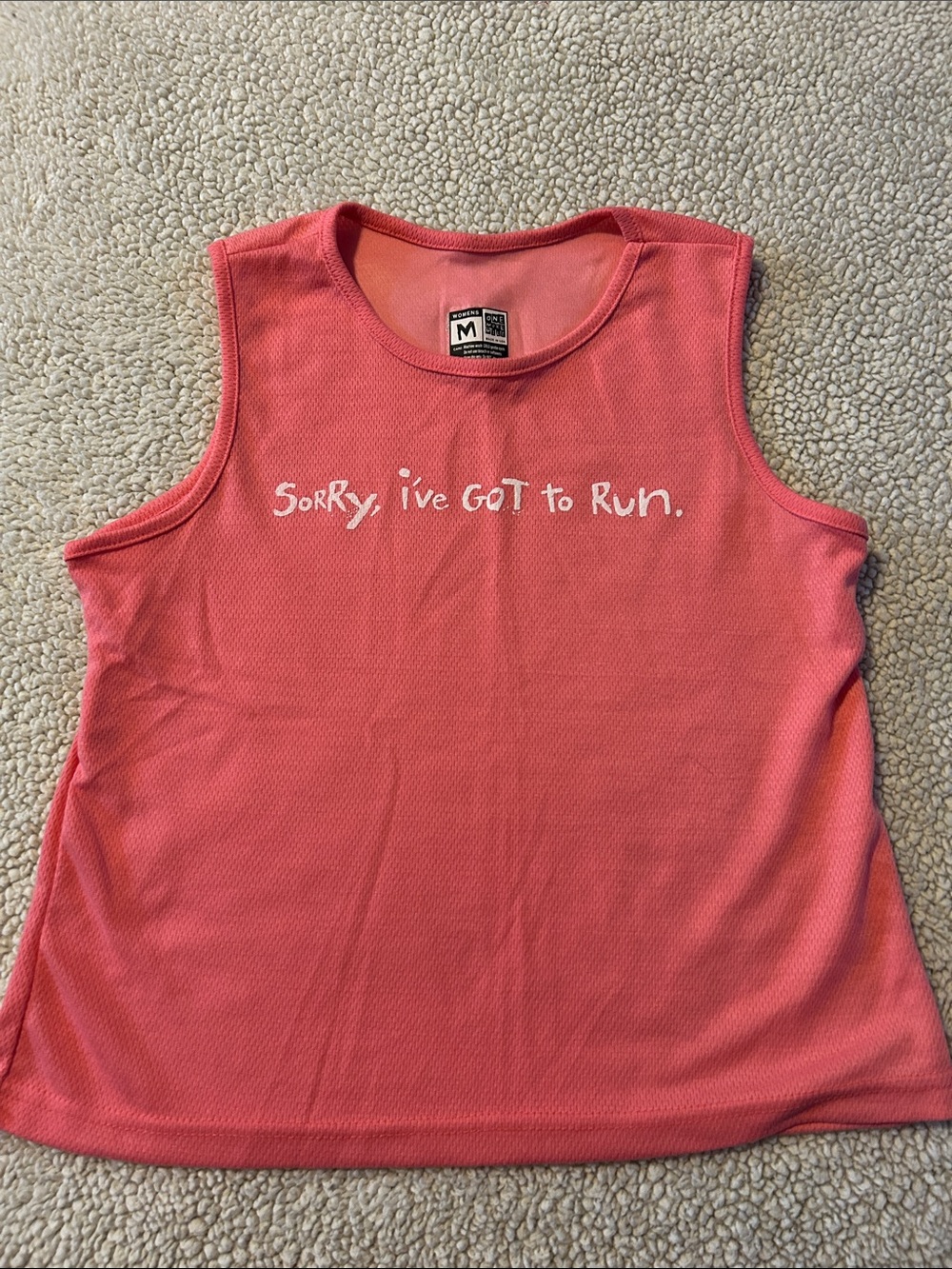 Sorry, I've Got To Run Pink Athletic Tank Top